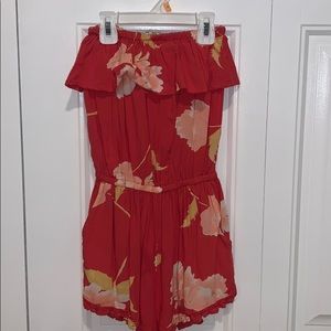 Billabong strapless floral romper